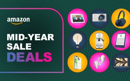 Amazon 2026 Mid-Year Sale banner displaying discounts on consumer electronics and smart home devices.