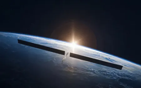 The deployed AI1 orbital data center satellite features extended thermal radiators and Starlink V3 technology.