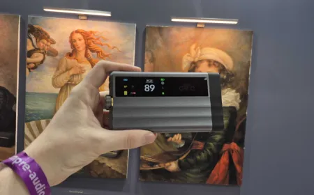 The iFi iDSD GR 2 portable DAC is shown with its color touchscreen and control panel clearly visible.