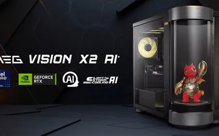 The MSI MEG Vision X2 AI+ desktop includes an integrated holographic display stage for its local AI companion.