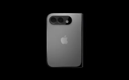 Replica model of Apple's rumored foldable iPhone Ultra featuring a slim profile and curved book-style design.