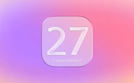 This chart displays the Apple devices compatible with the iOS 27 beta update and their technical requirements.