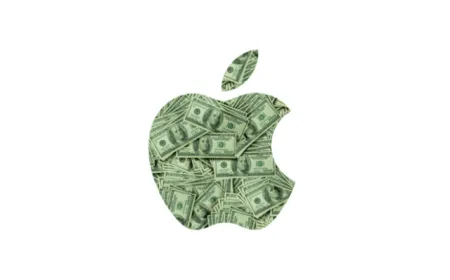 Financial chart shows Melius Research raising Apple price target to three hundred eighty five dollars ahead of WWDC.