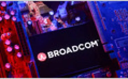 Broadcom Q2 earnings report graphic displaying revenue figures and after-hours stock decline