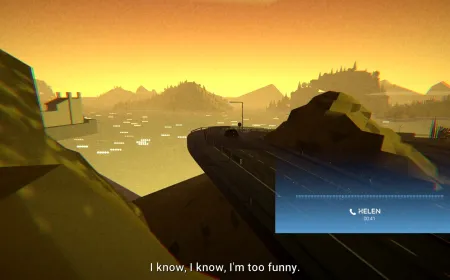 A character drives through a procedurally generated landscape in the Ithaca RPG.