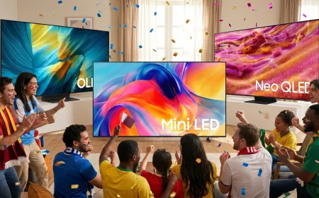 Samsung televisions are displayed with promotional pricing for the World Cup.