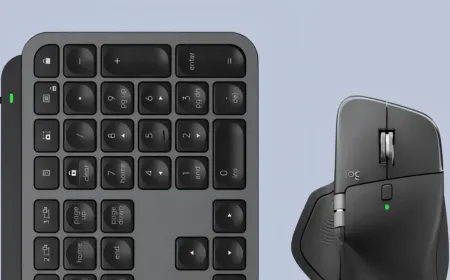 Logi Options+ software interface displaying new configuration options for mice and keyboards