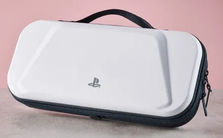 The PowerA protective case for the PlayStation Portal console features an integrated cable passthrough.