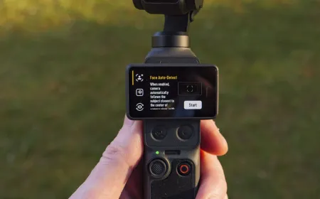The DJI Osmo Pocket 4 Creator Combo includes the gimbal camera with a wireless microphone and LED light.