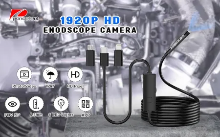 Ultra-thin inspection borescope with mobile connectivity for real-time diagnostics in confined spaces.