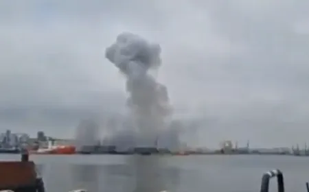 Submerged unmanned maritime device detonating near Romania's Black Sea port of Constanta.