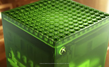 Transparent green Xbox Series X25 console commemorating twenty five years of interactive entertainment hardware.