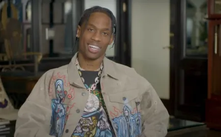 Travis Scott performs on stage during his Istanbul event that drew criticism for a shortened set.