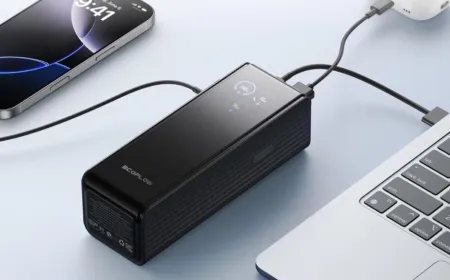 EcoFlow 25000mAh 170W portable power bank with multiple output ports for off-grid device charging