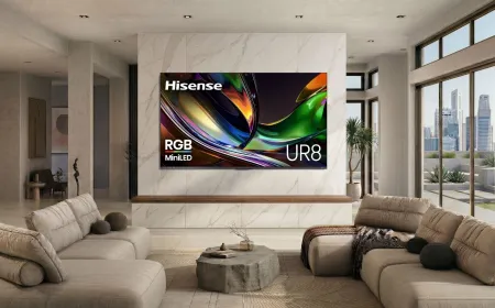 The Hisense UR8 RGB MiniLED television lineup features advanced backlighting technology and mid-range pricing.
