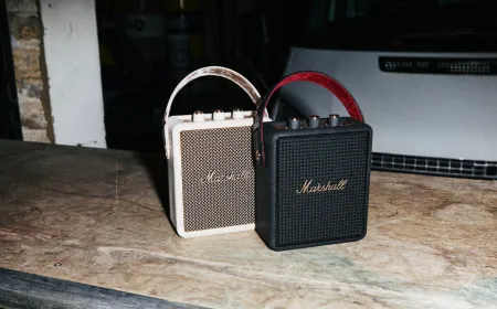 The Marshall Stockwell III portable Bluetooth speaker features a modular design and extended battery capacity.