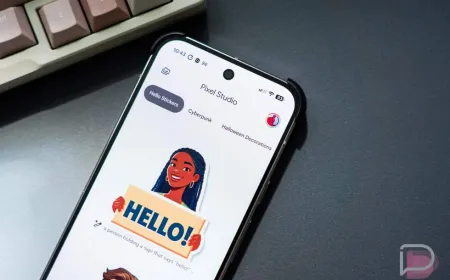 The Google Pixel Studio application interface demonstrates mobile artificial intelligence capabilities.