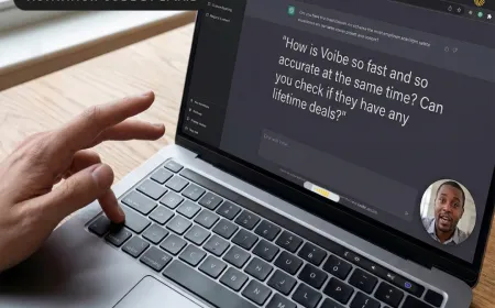 Voibe dictation app interface displayed on a Mac desktop showing offline voice-to-text controls