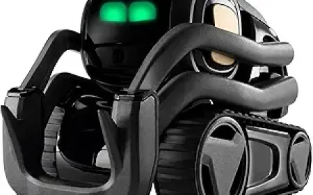 Modern household AI devices including voice assistants, wearable trackers, and robotic cleaners are arranged together.