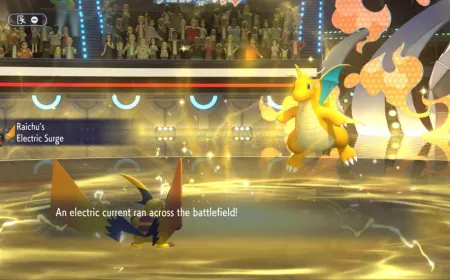 Pokemon trainers preparing for stadium-style competitive battles with selected rosters.