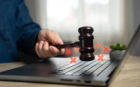 A courtroom scene illustrating the legal implications of artificial intelligence in court filings