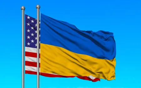 Geopolitical diagram showing reduced US attention toward Ukraine amid growing focus on Iran