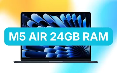 M5 MacBook Air laptop featuring 24GB RAM and 1TB storage capacity