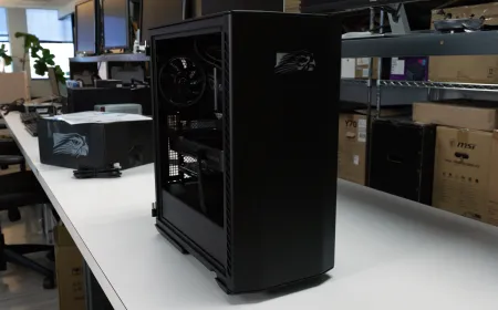Falcon Northwest Talon desktop computer displaying custom chassis design and internal hardware layout