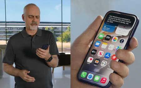 The updated Siri application displays a redesigned Dynamic Island interface powered by Google Gemini artificial intelligence.