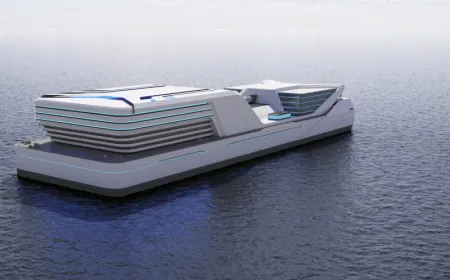 Samsung Heavy Industries fifty-megawatt floating data center design for artificial intelligence infrastructure.