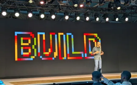 A presentation slide displays Microsoft Build 2026 updates on artificial intelligence security and quantum computing roadm...
