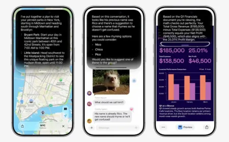 Apple presents the redesigned Siri interface featuring Google Gemini integration at WWDC 2026.