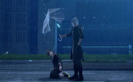 Combat gameplay footage from the Kingdom Hearts IV trailer showing character abilities and environments.