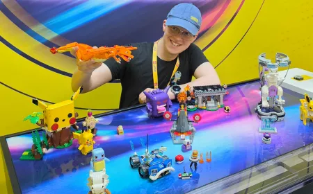 Lego Smart Play Pokemon sets displaying complete physical models with interactive audio tiles and electronic bricks.
