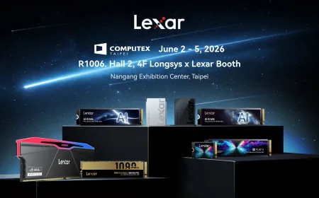 Lexar and ASUS representatives display new memory modules and storage devices for edge computing at COMPUTEX 2026.