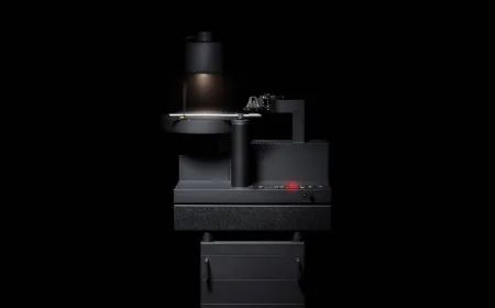 Teenage Engineering APC-2 professional record cutter displaying its vacuum chamber and precision motor assembly.