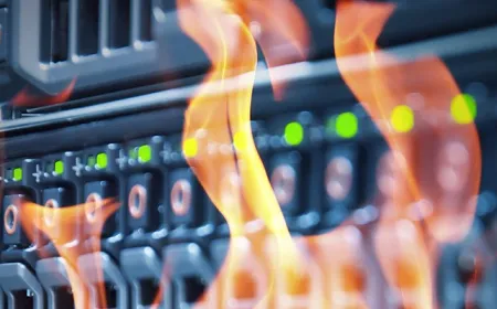 Rows of server racks and memory chips support artificial intelligence infrastructure.