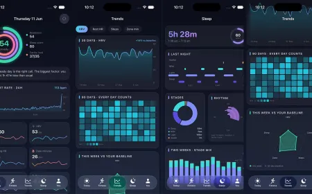 Side by side view of community built health application interfaces and corporate platform dashboards