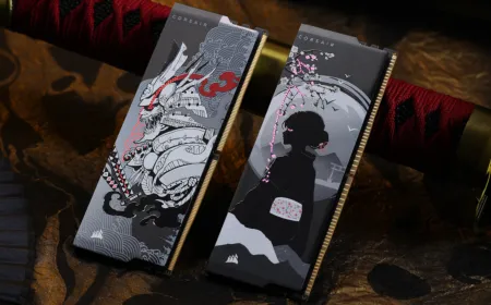 Corsair Shugo DDR5 RAM modules with samurai artwork and decorative dummy modules for empty motherboard slots.