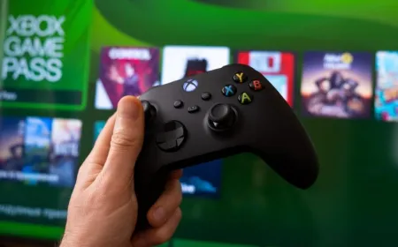 Xbox logo and controller resting on a desk