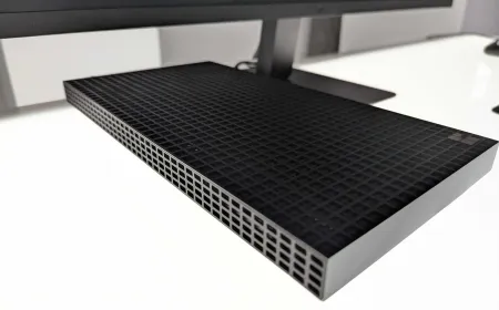The Surface RTX Spark Mini PC features a compact chassis with clearly visible connectivity ports.