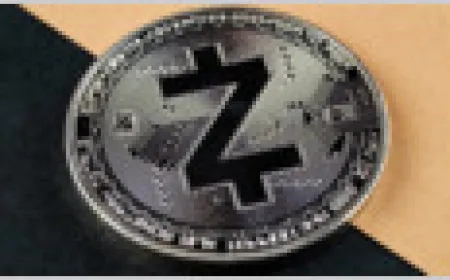 Zcash cryptocurrency logo and price chart reflecting recent market decline