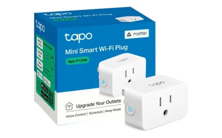 Budget smart plugs display protocol compatibility labels and pricing information for home automation.