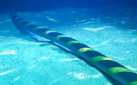 Subsea internet cables rest on the ocean floor near United Kingdom waters.