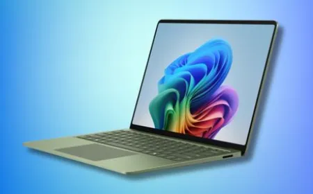 Microsoft Surface Laptop 8 shown open on a desk