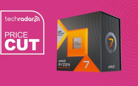 The AMD Ryzen 7 7800X3D processor is displayed with its retail packaging.