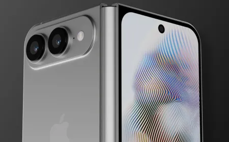 Technical diagram showing the liquid metal hinge mechanism for Apple foldable iPhone prototypes
