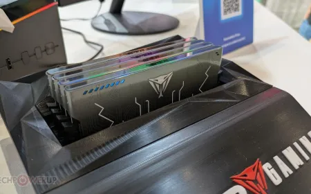 The Patriot Viper Steel 5 Infinite RGB DDR5 memory module features a heatsink with an integrated infinity mirror design.