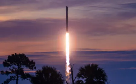 SpaceX Falcon 9 booster B1067 after completing its thirty-fifth flight