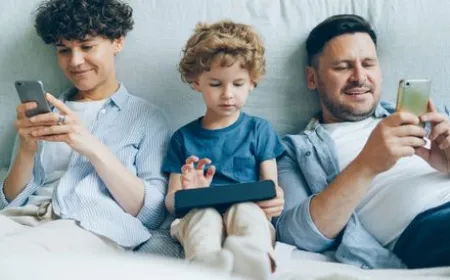 A smartphone screen shows a social media application with an age verification prompt and parental controls